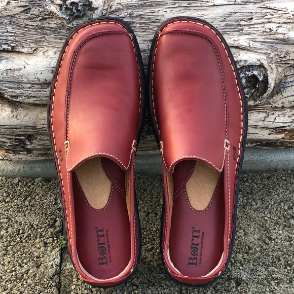 Born Shoes Womens 75 Born Handcrafted Red Leather Slip